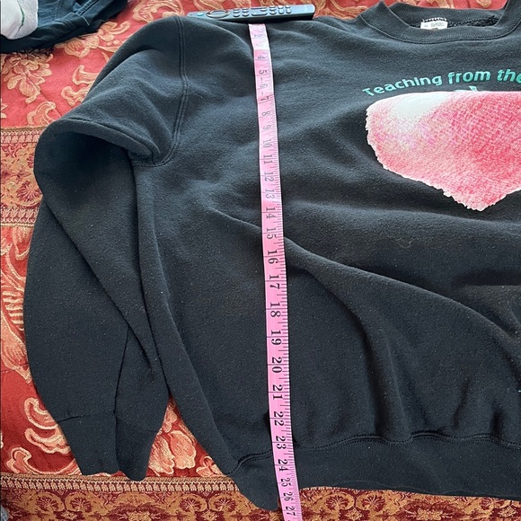 Teacher Black Sweatshirt with Pink Heart - Picture 6 of 7